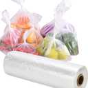 RyhamPaper Food Storage Bags, 1 Roll 12 x 16 Plastic Produce Bag on a Roll Fruits, Vegetable, Bread, Food Storage Clear Bags, 350 Bags