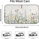 Summer Wildflowers Windshield Sun Shade Vintage Florals Car Shades for Front Windows Foldable Blocks Heat and UV Rays Sun Visor Protector Sunshade for Car Truck SUV (Wildflower, 63.8''L x 33.5''W)