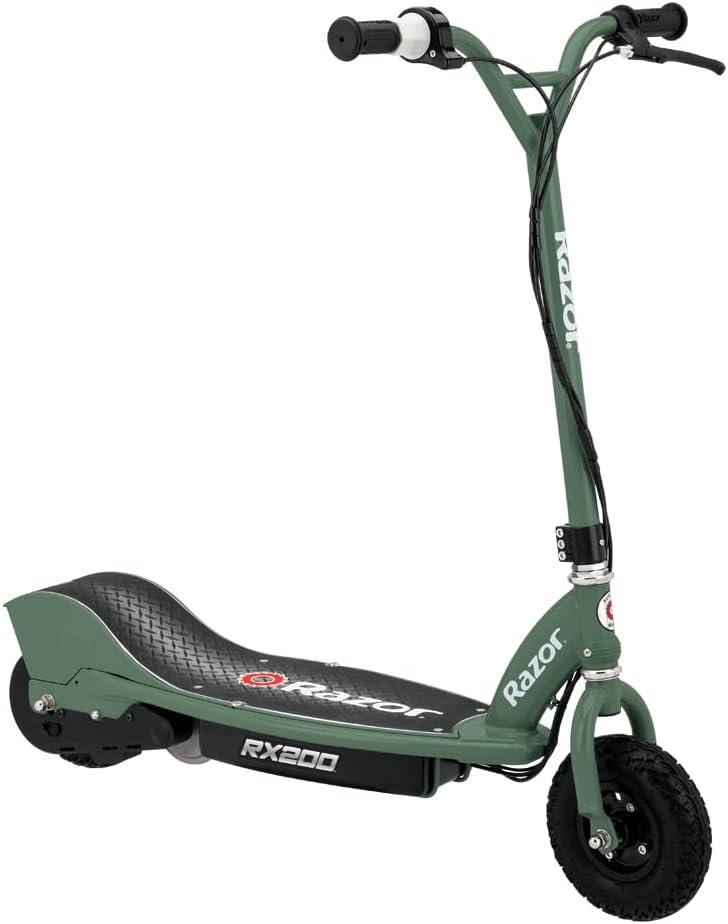 Razor Seated Electric Scooter for Ages 13+, 40-Min Ride Time, Twist-Grip Throttle, Pneumatic Tires, Removable Padded Seat (200 Series, Green)