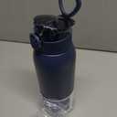Insulated Water Bottle 24 oz with Dustproof Lid, Carry Handle & Tea Infuser, BPA-Free & Leakproof, Stainless Steel Water Bottles Ideal for Fitness, Hiking, Office & Outdoor Use Navy Blue