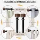 Wood Curtain Rods for Windows 30 to 45 Inch, 1 Diameter Drapery Rod with Imitation Wood Grain Finials, Adjustable Heavy Duty Curtain Rod Set, Indoor/Outdoor Modern Curtains Rods