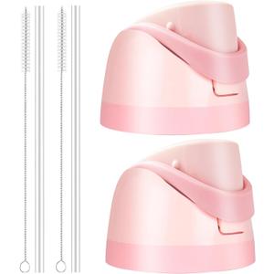 PHULWEL 2 Pack Replacement Lid for Owala Freesip Water Bottle, Compatible with Owala Lid and Cap 16oz 24oz 32oz 40oz, Cup with Straw Brush, for Owala Accessories Leak-Proof,BPA-FreePink