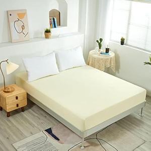 NHNHN Fitted Sheet-Deep Pockets-Soft Microfiber-Easy Care-Shrinkage and Fade Resistant-Fitted Sheets Twin Size for Girl Woman Teens Kids-Only 1 Fitted Sheet (Twin,Cream), 39x75x14