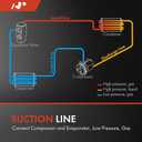 A-Premium A/C Suction Hose Assembly Compatible with Audi A4/A4 Quattro 2005-2009, 2.0L 3.2L, Compressor to Evap