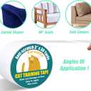 Karaseno Anti Cat Scratch Tape, 3 inches x 30 Yards Pet Training Tape, 100% Transparent Clear Double Sided Cat Scratch Deterrent Tape, Furniture Protector for Couch, Carpet, Doors, Pet & Kid Safe