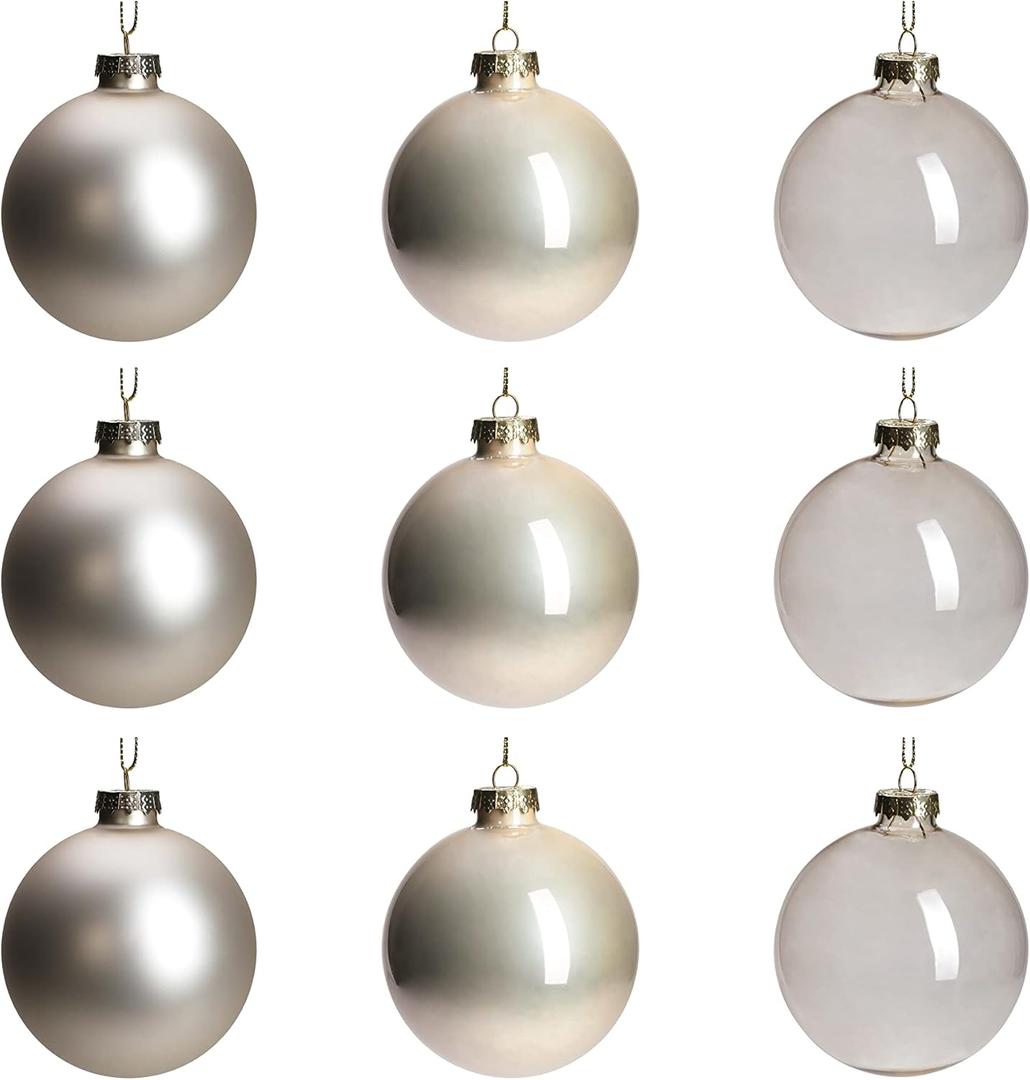 DN DECONATION Champagne Glass Christmas Ball Ornaments, 3.15' Hanging Christmas Baubles for Xmas Tree Decoration, Set of 9 DN DECONATION Champagne Glass Christmas Ball Ornaments, 3.15' Hanging Christmas Baubles for Xmas Tree Decoration, Set of 9
