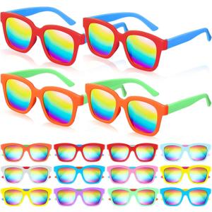 12 Set Summer Gifts for Kid Neon Sunglasses Party Favors with Card Pool Graduation End of The Year Supplies(Summer,Classic)