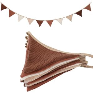 Pennant Banners Bunting Flags Beige and Coffee, Garland Triangle Banners Fabric for Boho Baby Shower Wedding Party Decorations Nursery Playroom Decor(Beige Coffee) (1PCS)