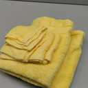 GLAMBURG 100% Cotton Ultra Soft 6 Pack Towel Set, Contains 2 Bath Towels 28x55 Inches, 2 Hand Towels 16x24 Inches & 2 Wash Coths 12x12 Inches, Compact Absorbent Lightweight & Quickdry - Lime Yellow