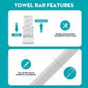 IWIWE 24 Inch Towel Bar Replacement Rod for Ceramic Holder - Spring Loaded Adjustable Square Plastic Towel Rod for Bathroom and Kitchen Porcelain Holders (White Reliable Plastic)