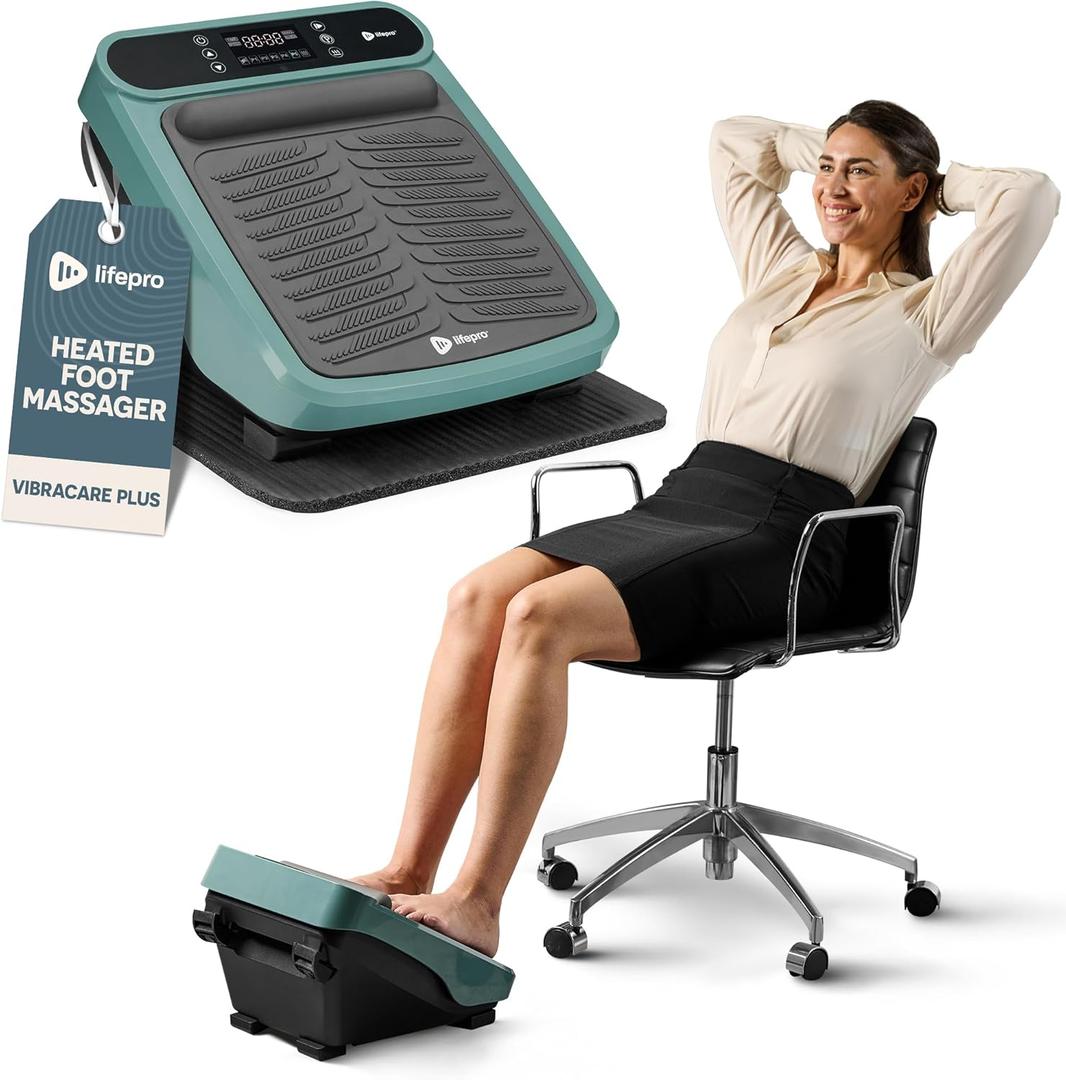 LifePro Foot Massager for Neuropathy - Relaxing Calf and Foot Therapy with Heat Option for Maximum Soothing Relief - Massager for Blood Circulation and Revitalization (Teal Plus Heat)