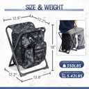 X Strike Backpack Fishing Chair with Cooler Bag, Foldable Camping Stool for Adults up to 350 lbs, Portable Lightweight for Hunting, Hiking, Outdoors