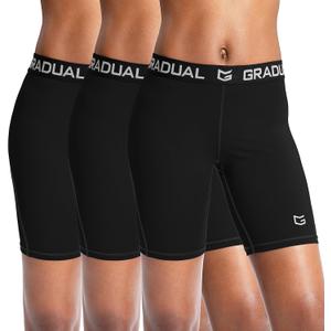 G Gradual Women's Spandex Compression Volleyball Shorts 3" /7" Workout Pro Shorts for Women (Medium)