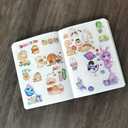 2 x 50 Sheets Cute Washi Paper Stickers Cartoon Animal Camping Picnic Food Toast DIY Art Craft Sticker for Book Planner Stationery Envelope Gift Box Scrapbook Journaling Bottle