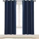 NICETOWN Bedroom Window Blackout Curtain Panel - Thermal Insulated Blackout Room Darkening Drape/Drapery (Navy, 1 Panel, 42 x 72 inch)
