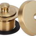 PRIMSOPH Lift Turn Tub Drain Trim Kit with One Hole Overflow Faceplate Conversion Kit Assembly Universal Fine Coarse Thread Replacement Brushed Gold