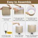 Drum Lampshades Set of 2, Fabric Lampshades for Table Lamps Floor Lamps, Medium Lampshades 11.6" Top x 12.6" Bottom x 9.8" High, Easy Assembly Shades Replacement, Natural Linen Hand Crafted (Spider)