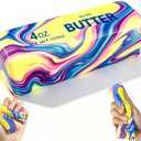 Butter Squishy Fidget Toy, Realistic Butter Stick, Super Soft Slow Rising Stress Relief Toy for Anxiety, Non-Stick TPR Sensory Squeeze Toy for Adults & Kids, Desk Decor Gift (Marbled Colors)