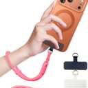 Phone Lanyard, Phone Wrist Strap for Cellphone Case, Adjustable Cell Phone Strap with 2 Tether Tabs for All Smartphones, Pink