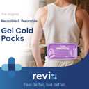 REVIX Large Ice Packs for Injuries, 2 Packs Hot & Cold Gel Ice Packs with PVC Cooling Design & Adjustable Strap, Flexible Therapy on Joints, Muscles, Shoulder, Back and Knee (12" x 6" Purple)