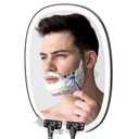 COSMIRROR Shower Mirror Fogless for Shaving with Razor Holders, No-Drilling, 3-Color Dimmable Lights  Larger Anti-Fog Shower Mirror with Light Shatterproof & Waterproof for Men and Women