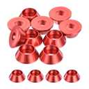 MECCANIXITY M5 Cone Cup Washers,Anodized Aluminum Gaskets Cup Head Washer Gasket for Screw RC/FPV/PC/Drone/Mechanical Accessories Model Parts, Pack of 10 (Red)