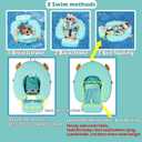 Mambobaby Float with Canopy Size Improved Non Inflatable Infant Baby Pool Float Smart Mambo Float Swim Trainer Add Tail Swim Float Mambo Float Solid Air Free Water Waist Swimming Ring, adjustable