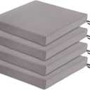 Patio Chair Cushions Set of 4, Outdoor Seat Cushions for Patio Furniture 19 x 19 Inch, Indoor Square Corner Dining Chair Pads Set with Ties and Inner Dust Cover, (Grey)