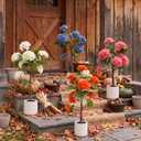 4 Pack 3ft Artificial Hydrangea Trees for Fall Decor, Mixed Colors