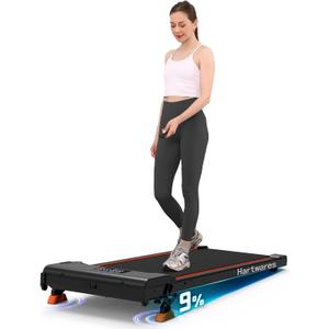Walking Pad Under Desk Treadmill, Portable Small Treadmills for Home and Office, 2.5HP Ultra Quiet Brushless Motorized Walking Jogging Running Machine with Remote Control& App Control