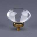 4 Pack Antique Brass Crystal Cabinet Knobs, Oval Vintage Glass Cabinet Knobs Pulls for Dresser Drawers Kitchen Bathroom Cupboard