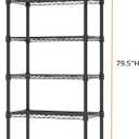 M MZG 8 Tier 2000 lbs Storage Rack Metal Wire Shelving Unit, Storage Standing Shelf Organizer for Laundry Bathroom Kitchen Pantry Closet Garage Basement Utility Room, Black 13.8" D x 23.6" W x 79.5" H
