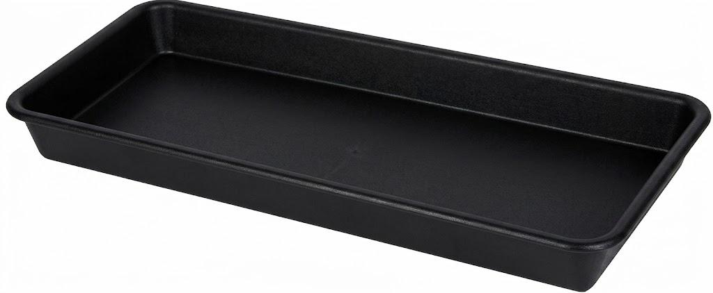Plastic Plant Saucer, Rectangular 24 inch, Indoors/Outdoors, Drip Tray for Flower Pot, Windowsill (8 X 24'', Black)