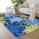 ZonLi Colorful Outdoor Rug 9x12Ft Waterproof Multicolored Indoor Area Rug Washable Outdoor Patio Rugs Tropical Floral Non Slip Outdoor Carpet for Living Room, Pool,Backyard,Deck,Camping
