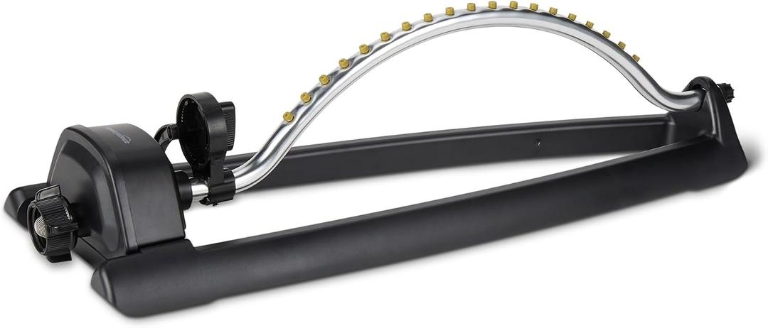 Amazon Basics Oscillating Lawn Sprinkler for Yard, Garden and Flower Beds, 3600 Square Foot Coverage, Black