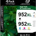 952XL High-Yield Ink Cartridges Combo Compatible 952 952XL Ink Cartridge Replacement for HP OfficeJet Pro 7740 7720 8210 8710 8720 8702 8725 Printer (4-Pack, 1Black/1Cyan/1Magenta/1Yellow)