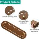 uxcell 2pcs Bag Bases for Crochet, 7.1" x 2" Oval Bag Bottom Shaper with D-Shaped Handles, Crochet Base Purse Bottom for DIY Shoulder Bag Handbag Making Supplies Brown
