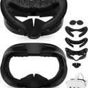 Facial Interface & Face Pad Cushion Compatible with Meta/Oculus Quest 3 Accessories, Replacement PU Leather Foam Cushion, Anti-Sweat, Anti-Leakage Silicone Face Cover, Not Fit Quest 3S