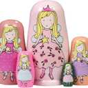 HYCLES Nesting Dolls Russian Matryoshka Wood Stacking Nested Set for Kids Handmade Toys for Children Kids Christmas Birthday Decoration Halloween Wishing Gift