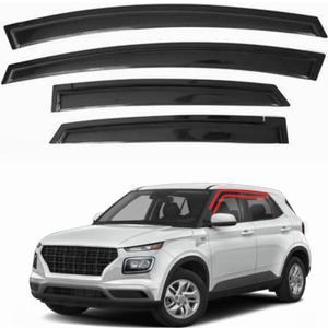Tape-On Window Visors 4-Piece Compatible with 2020-2025 Hyundai Venue Sun Rain Guards Shield Shade Smoke