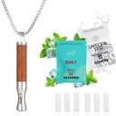 Breathe Free Necklace with Mint Filter, Anxiety & Stress Relief Breath Tool for Meditation, Quit Smoking & Vaping Tool with Air Filter, Anxiety Relief Breathing Tool (Rosewood)