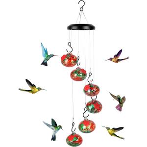 Headak Life Charming Wind Chimes Hummingbird feeders for Outdoors Hanging ant and bee Proof,Never Leak,Perfect Garden Decor for Outside