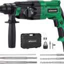 1 Inch SDS-Plus Rotary Hammer Drill, 8Amp, 3.0J 4 Functions Variable Speed Hammer Drill with Safety Clutch for Concrete Demolition Chipping,3 Drill Bits, 2 Chisels, 1 Adapter