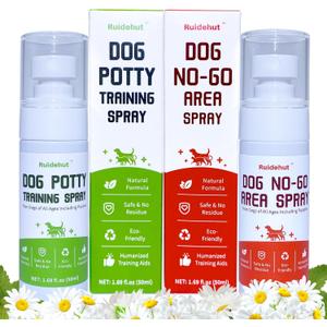 Dog Potty Training Spray & NO-GO Area Spray | Helps Train Puppies & Dogs Where to Potty | Dog Pee Training Spray | Suitable for Indoor & Outdoor Use | (1.6 Fl Oz Spray Set)