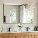 Vanity Bathroom Mirror, 50”x30” Gold Bathroom Mirror for Over Sink