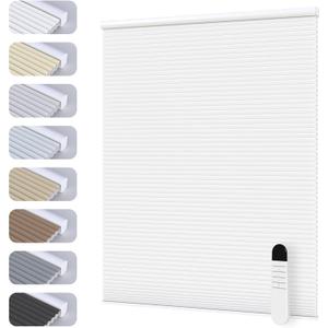 Motorized Cellular Shades with Cordless, Smart Electric Honeycomb Blind with Remote Control, Blackout or Light Filtering Fabric, Automatic Cellular Shades for Home and Office Indoor Window (Custom Size, Multicolor-basic Type)