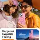 CANSHN Magnetic Case for iPhone 15 Case [Compatible with MagSafe & MIL-Grade Drop Tested] Slim Translucent Matte Cover, Anti-Scratch Shockproof Phone Case for iPhone 15 6.1 Inch, Pinkish