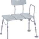 HOMLAND Tub Transfer Bench for Bathtub, 400 lbs Heavy Duty Shower Chair with Backrest, Slip-Resistant Feet, Height Adjustable Shower Bench Shower Seat for Elderly and Disabled