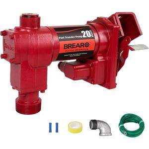 Fuel Transfer Pump 12V DC 20 GPM, High-Flow Cast Iron Heavy-Duty Pump for Gasoline, Diesel, Kerosene, Ethanol, Methanol, and Biodiesel