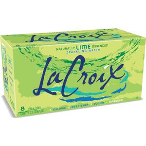 La Croix Sparkling Water, Lime, 12 Fl Oz (pack of 8) (EXP 10/14/25)